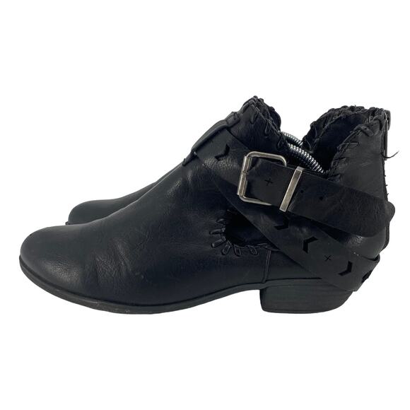 Sugar Women 8.5 Tiggles Open Side Festival Buckle Boho Ankle Bootie black Boot - Picture 2 of 8